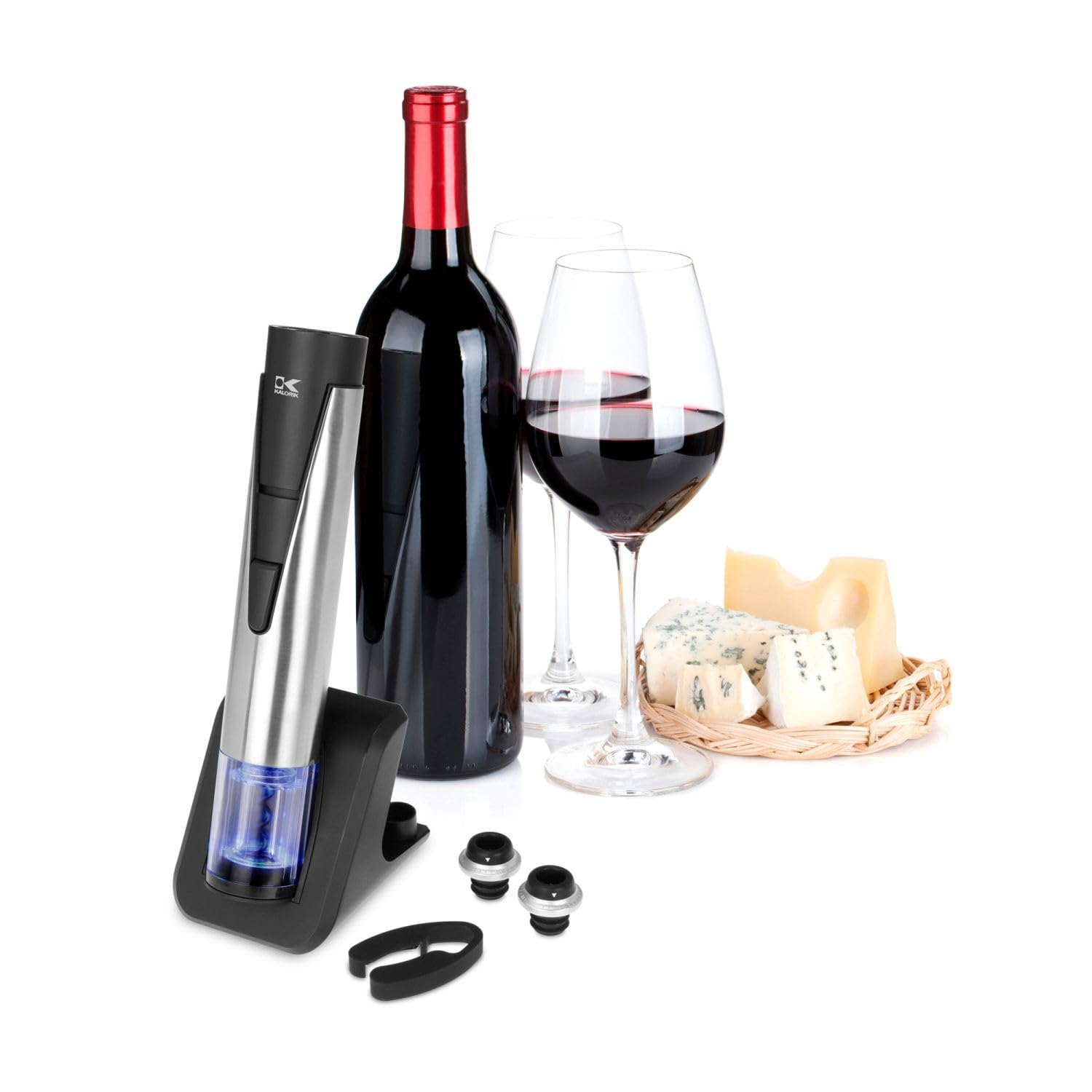 KALORIK 2 en 1 Acero Inoxidable abridor de vino y Preserver, acero inoxidable, metalizado, Medium