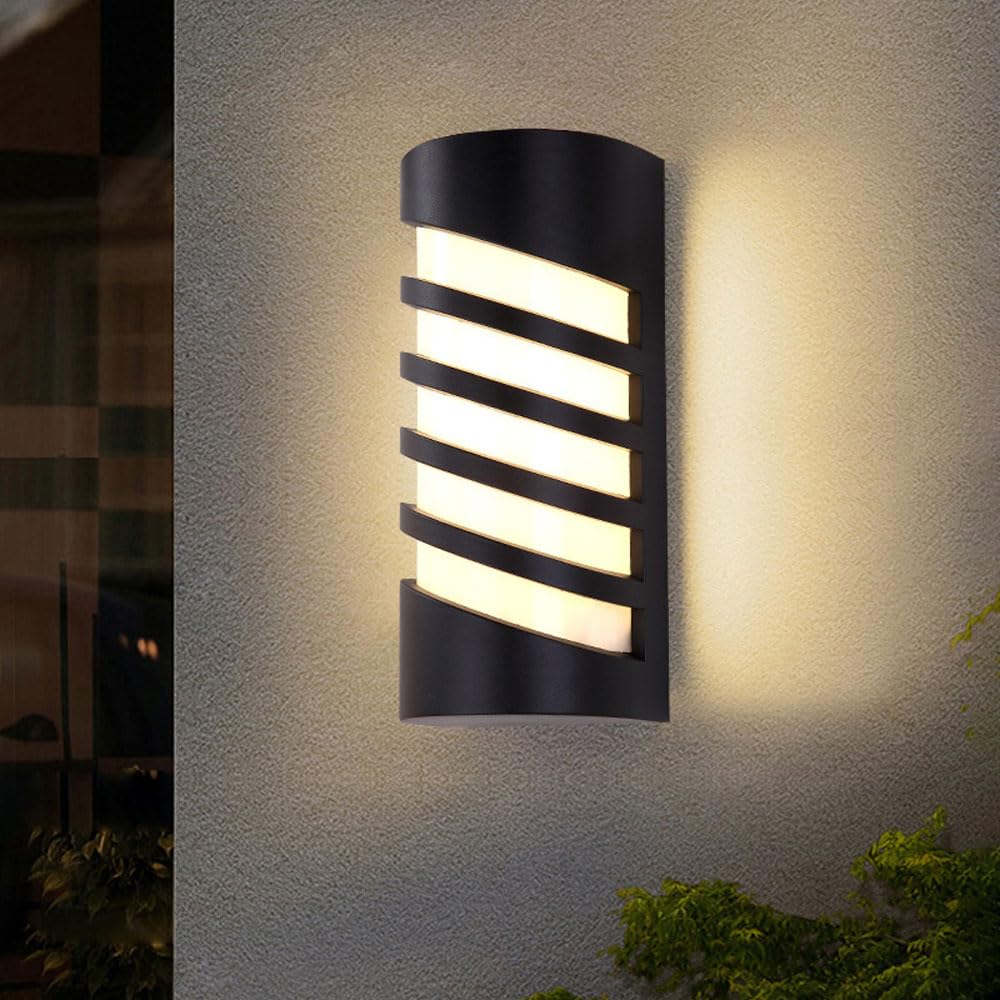 Muro Esterno Luce Moderna Experience Apparecchiatura per casa 3000k White White White Matte Montano Portico Nero IP65 Garage Affrotta del Garage Backyard Garden