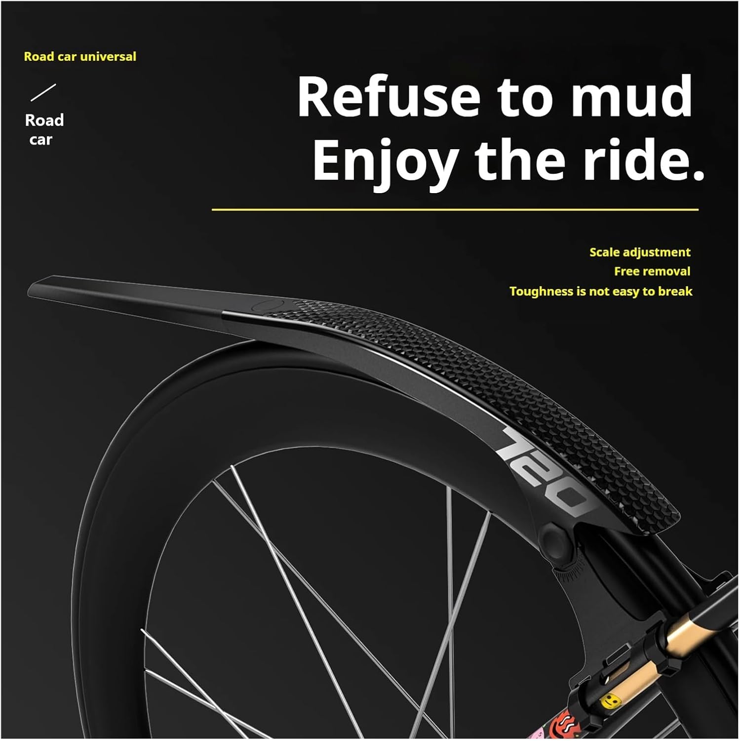 Bicycle Fender Bicycle Fenders Front/Rear Tire Wheel Fenders Mudguard MTB Mountain Bike Road Cycling Fix Gear Accessories Concise(EN720 1PCS)