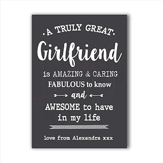Personalised Truly Great Girlfriend Gift. Ideal for Birthday, Valentine, Valentines Day Present. Love Thank You Fabulous Amazing Quote | Print Only