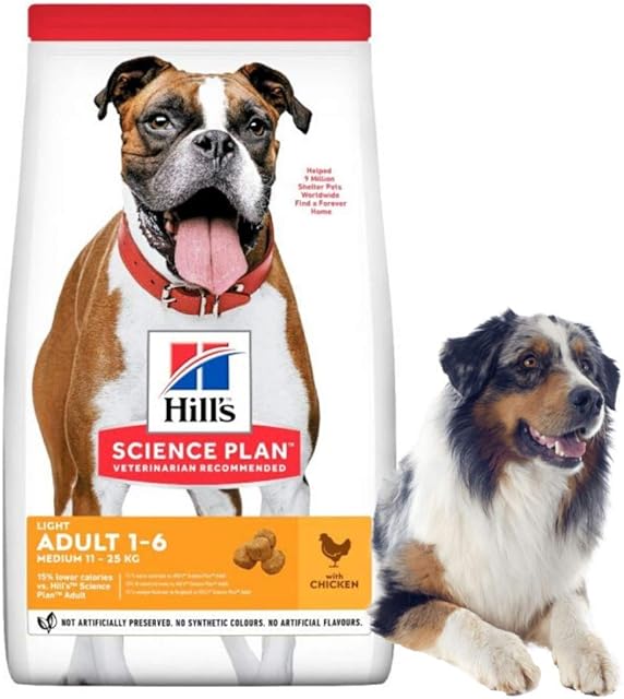 Hill's Science Plan Adult Medium Breed Chicken Light Dry Dog Food 2.5kg, (Pack of 1)