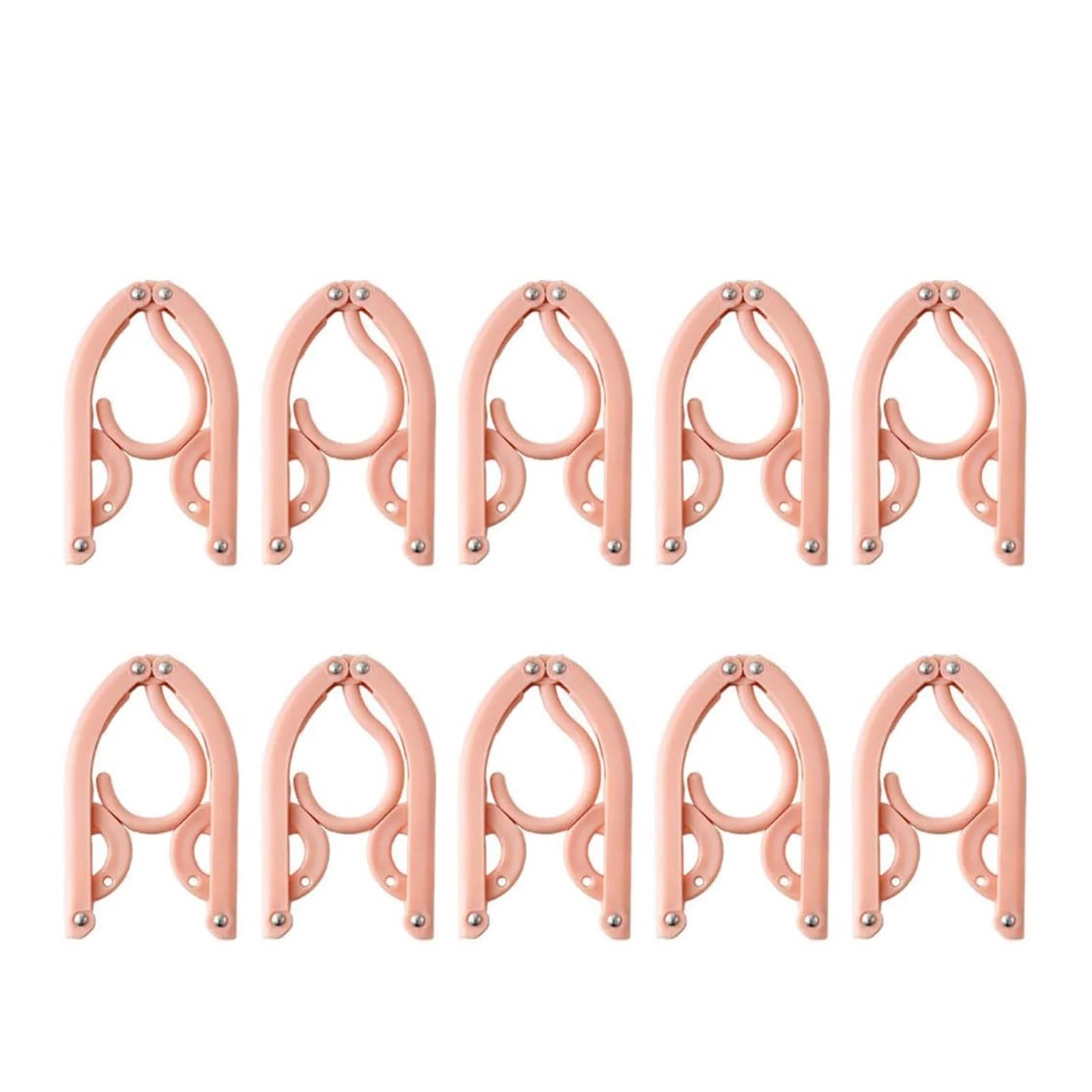 Travel Hangers Portable Foldable Travel Hanger Organizer, Plastic Clothes Hanging Rack Folding Hangers(Pink)