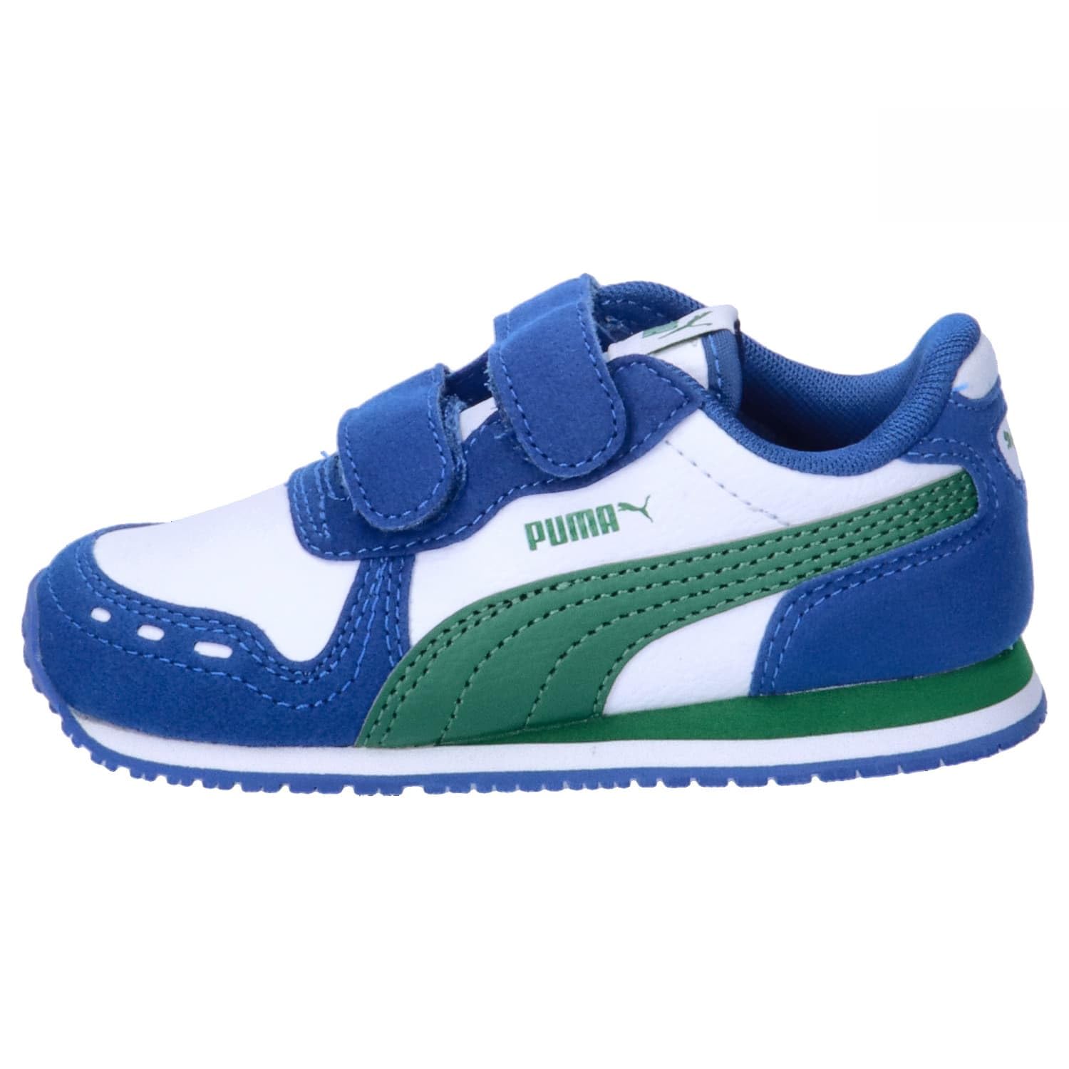 Gros plan sur le design rétro des baskets Puma Cabana Racer SL 20 V Inf pour tout-petits.