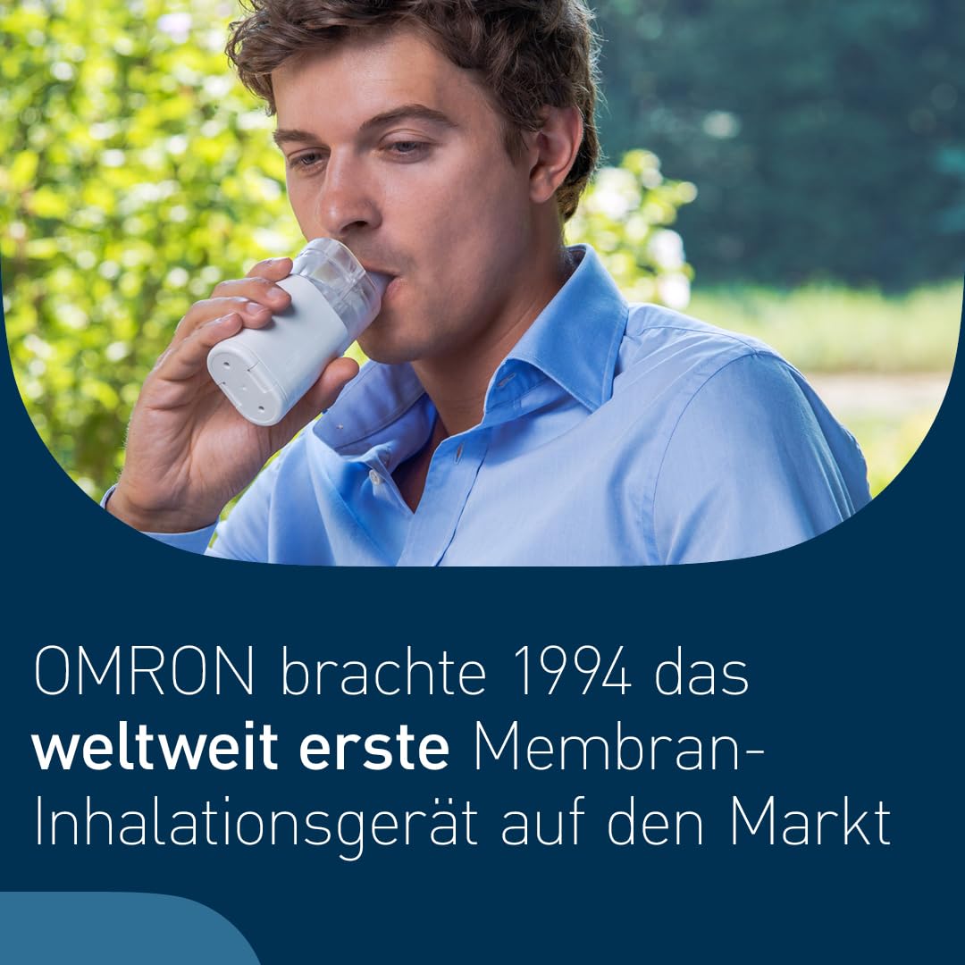 OMRON MicroAir U100 Tragbares Inhaliergerät. Kompakt, leise Inhalationsgerät für Erwachsene und Kinder, effektiv bei Atemwegserkrankungen von Erkältung bis Asthma.