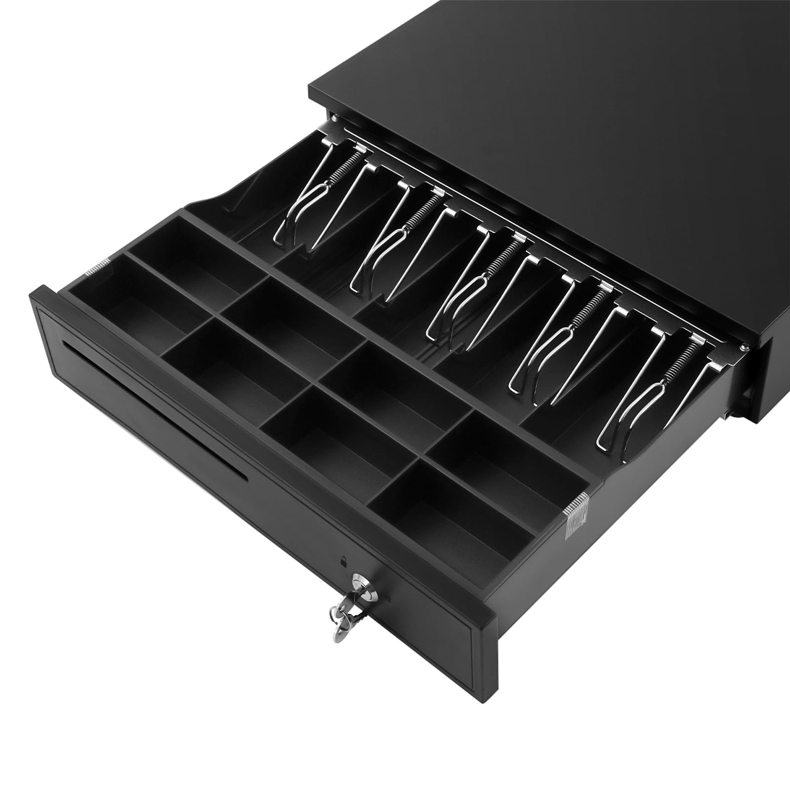 Caja registradora Light-Duty con 5 compartimentos para billetes y 8 para monedas, caja registradora con conector RJ-11, caja electrónica para supermercados, centros comerciales