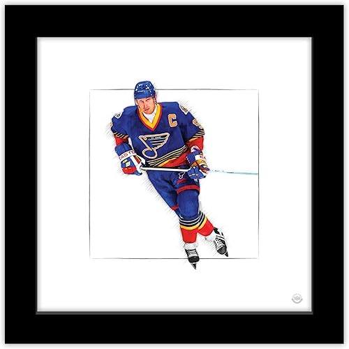 Trends International Gallery Pops Wayne Gretzky - Póster artístico de pared, diseño de bocetos azules, 12 x 12 pulgadas, versión de marco negro