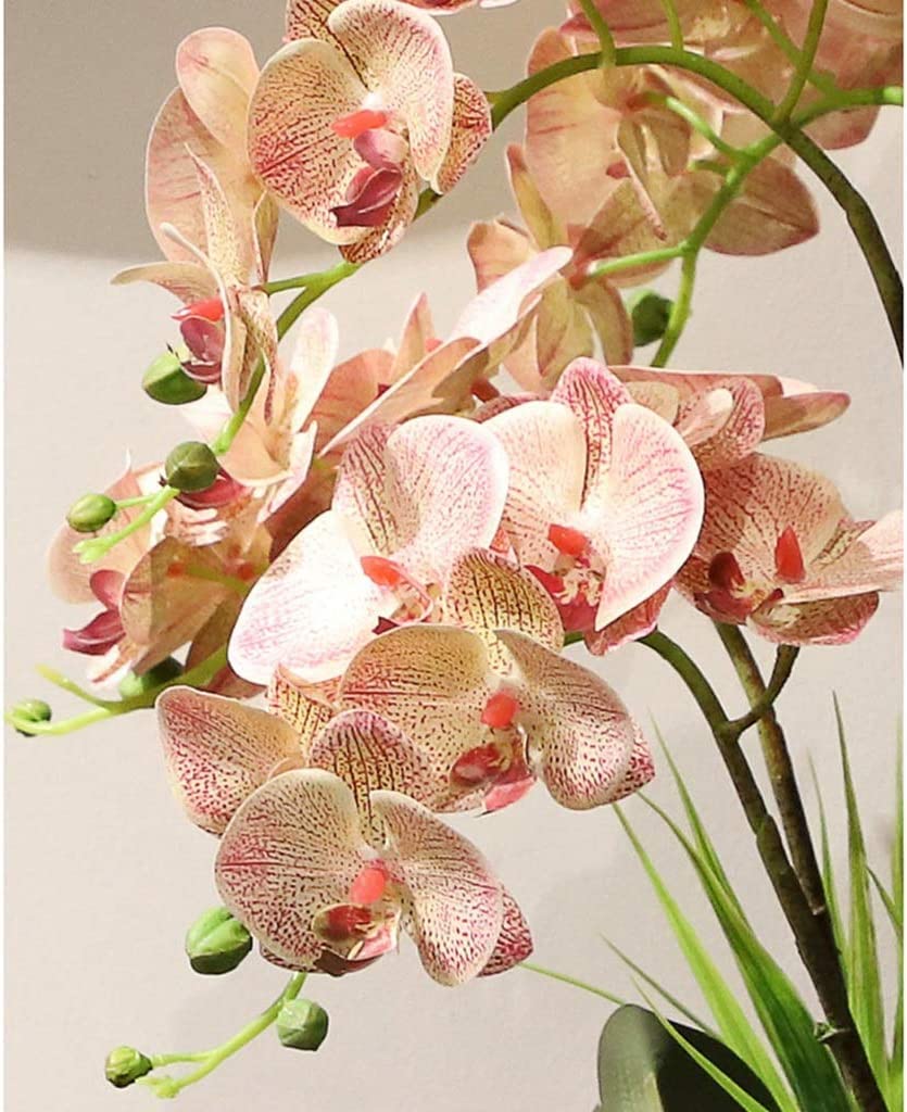 Künstliche Phalaenopsis-Blumen, große künstliche Orchidee im Topf für Zuhause, Hochzeit, Partydekoration, natürliches Aussehen, realistisches Kunstblumenarrangement