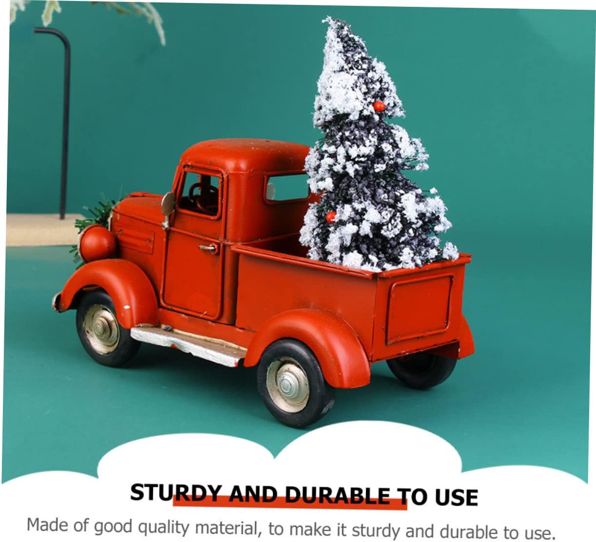1pc Creative Retro Pickup Truck Ornament Vintage Iron Car Model for Christmas Decor Office Desk Decoration and Collectible Car Figurine