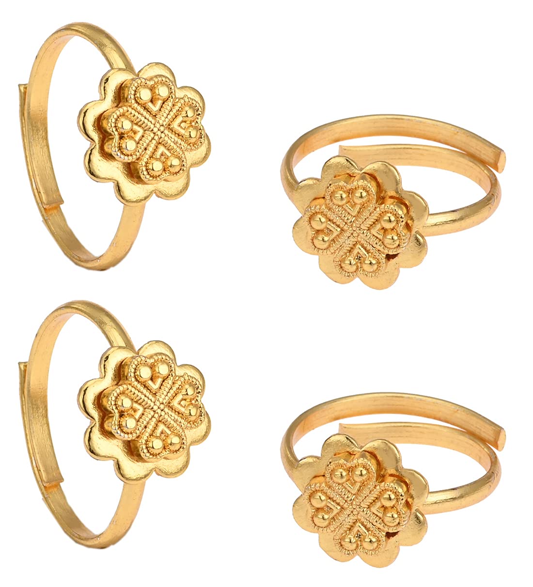 AanyaCentric Indian Traditional Ethnic Fancy Gold Plated Toe Rings Birthday Gift Oxidised Jewellery Set Gold Jewellery Set (B09H4M5KLZ) Amazon Price History, Amazon Price Tracker