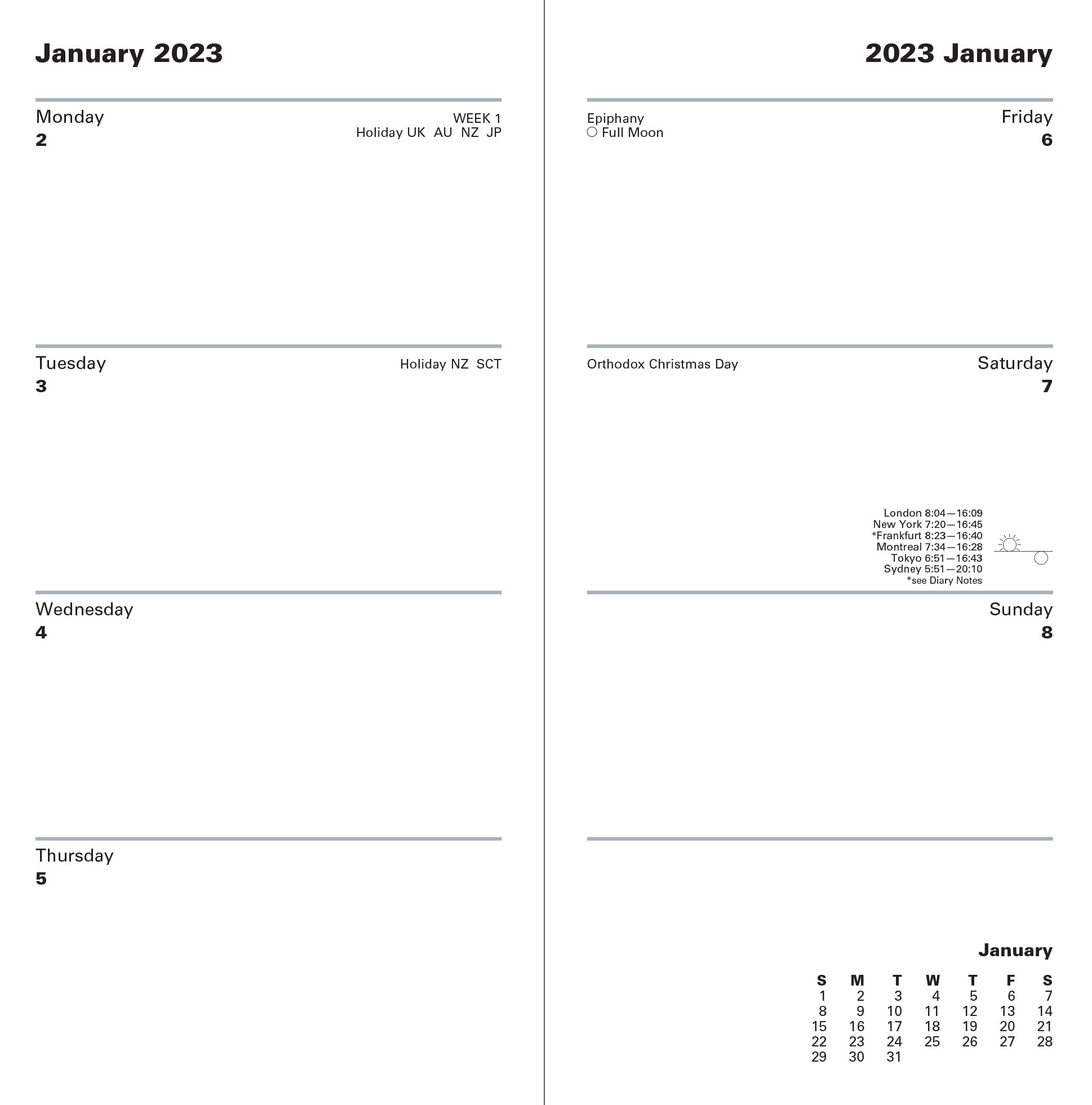 Letts Classic Compact Pocket week to view 2023 diary - black - Image 2