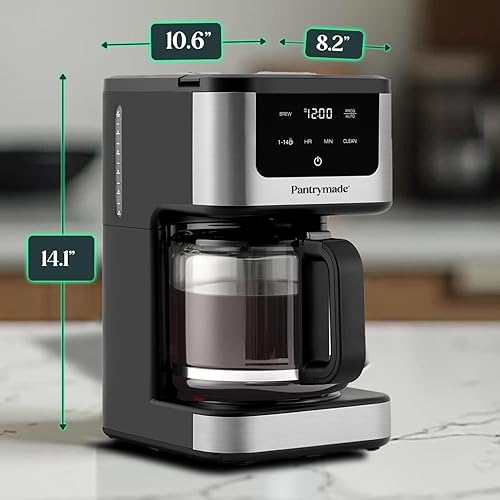 Miniatura 4 de Cafetera de goteo programable de lujo de 14 tazas con jarra de vidrio Cafetera de gran capacidad para 14 tazas con apagado automático y