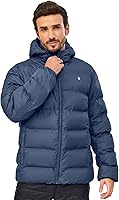 Vista 7 de Little Donkey Andy Men's Puffer Jacket Lightweight Warm Winter Coat With 4 Pockets Full Zip Windproof Insulated Hooded Jacket