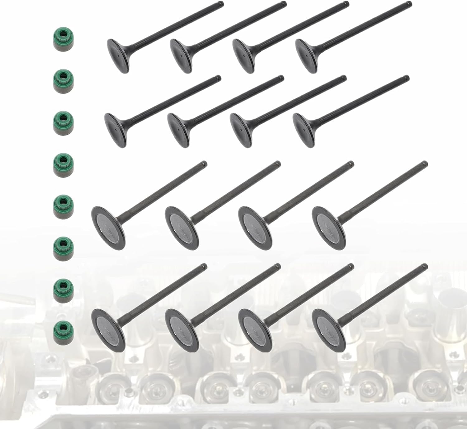 SecosAutoparts 1.6L Intake Exhaust Valves Kit, 22211-2B400 22212-2B000, Fit for Hyundai Accent Veloster 2012-2017, Fit for Kia Rio Soul 2012-2018, Replace Intake Exhaust Valves Steam Seals Kit
