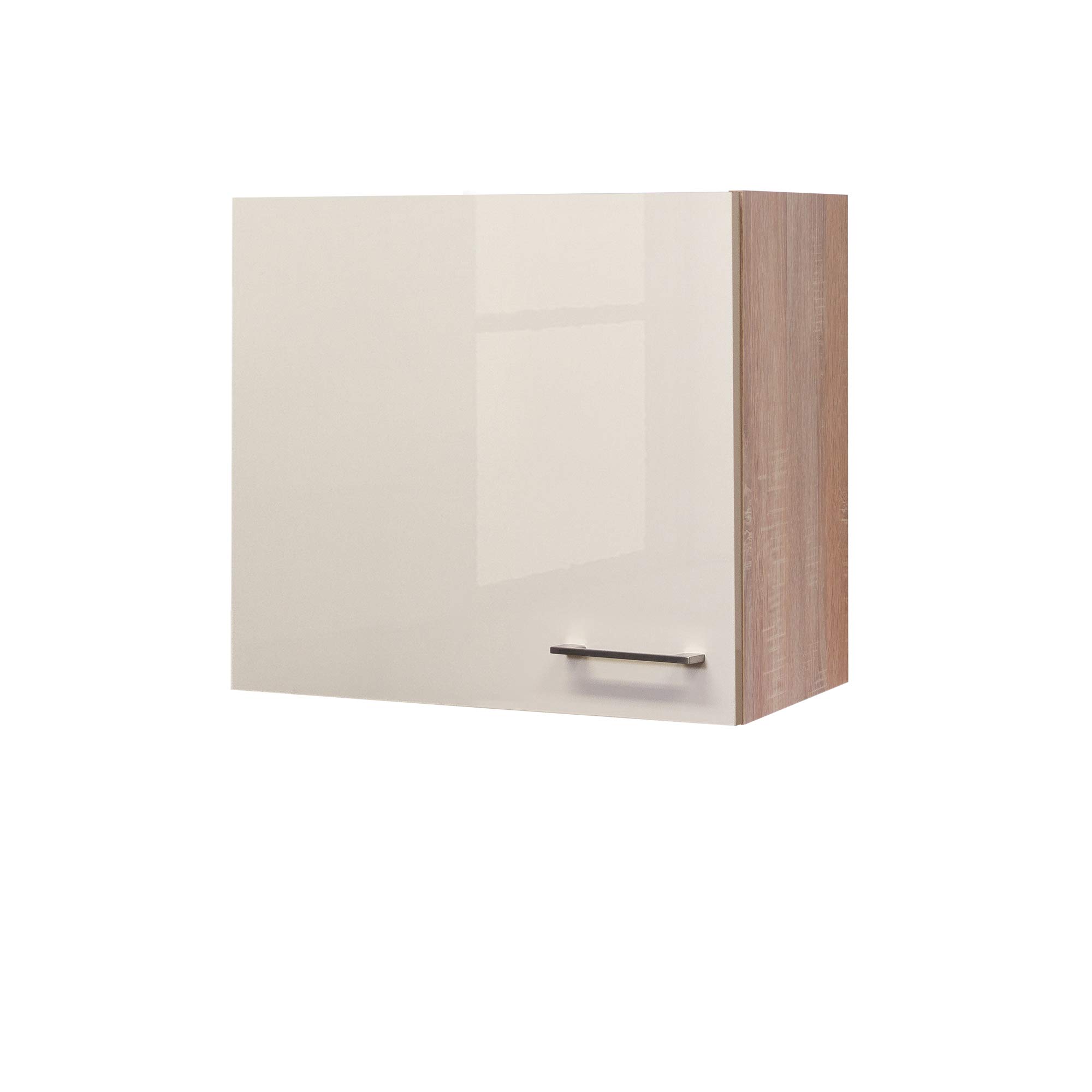 Hängeschrank Nepal - Küchenschrank - 1-türig - Breite 60 cm - Creme glänzend/Eiche Sonoma