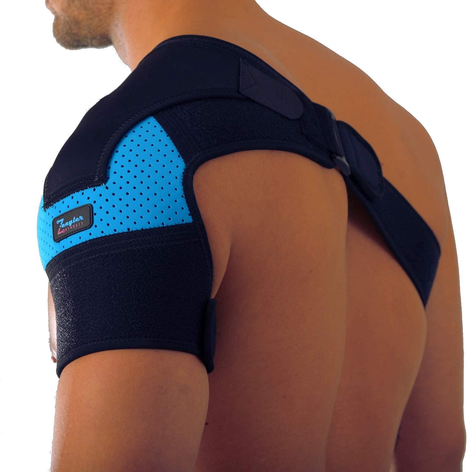 Shoulder Support Brace for Men and Women by Zeegler Orthosis - Adjustable Wrap | Compression and Stability for Chronic Pain and Aches in injuries such as Torn Rotator Cuff, Dislocated AC Joint, Subluxation, Tears and Sprains (M - XL (Left/Right) : Health & Household