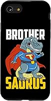 Vista 18 de Brother Saurus Brother Dinosaur T-Rex Superhero Case for iPhone 16