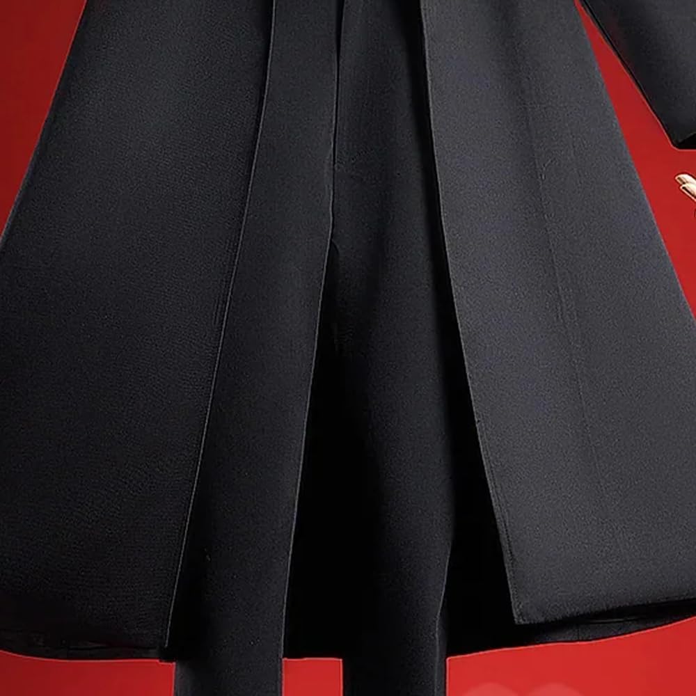Women Cosplay Black Suits with Trench Coat for Anime Comic Costumes Work Uniform Full Set Halloween Party Outfit