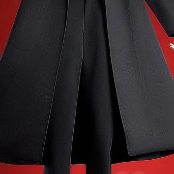 Women Cosplay Black Suits with Trench Coat for Anime Comic Costumes Work Uniform Full Set Halloween Party Outfit