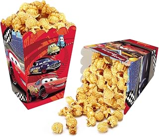 Lightning Mcqueen Birthday Party Supplies, 24PCS Disney Cars Popcorn Boxes, Disney Cars Birthday Party Supplies, Cars Birthday Party Supplies