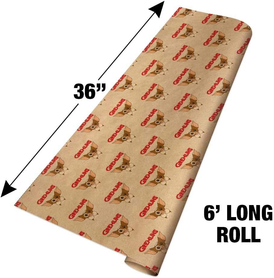 GRAPHICS & MORE Gremlins Gizmo Logo Premium Kraft Roll Gift Wrap Wrapping Paper