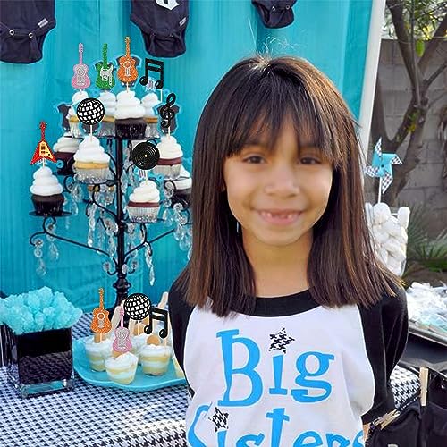 Ycthunfish 24 Pack Guitar Cupcake Toppers Music Notes Cupcake Toppers Glitter Guitar Rock Cupcake Picks Musical Instrument Cake Decorations For Musician Baby Shower Birthday Party Supplies thumb #6