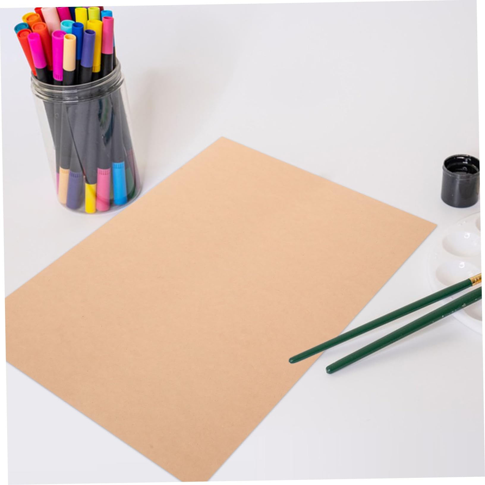 Uonlytech 100 Blatt Braunes Kraftpapier Kartonpapier 180g/m² Reißfest Unlinierte Karteikarten für Zeichnungen und Einladungskarten Bastelprojekte