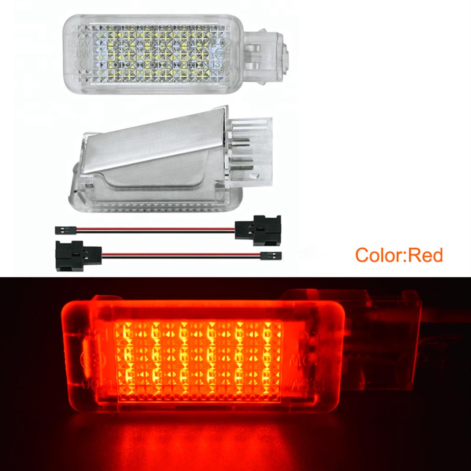 2 szt. Dzięki uprzejmości LED oświetlenie bagażnika Golvebox lampki na drzwi samochodu, dla Porsche, 987 997 911 958 Boxster Cayman, dla Carrera, Turbo, dla CAYENNE, Oświetlenie LED na nogi(RGB