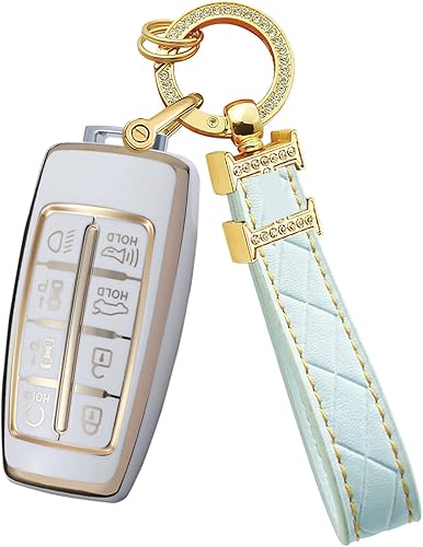 Miniatura 8 de Protector de TPU suave para llavero compatible con Hyundai Genesis G70 GV70 G80 GV80 G90 GV90 8 Botones Accesorios