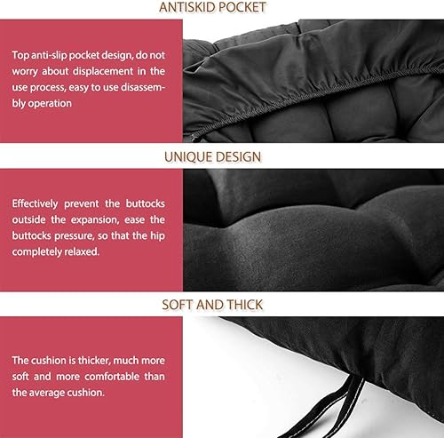 Miniatura 7 de Cojín de banco para interiores y exteriores, cojín de algodón para muebles de jardín, 51.2 x 19.7 pulgadas, cojines de asiento de mimbre para patio,