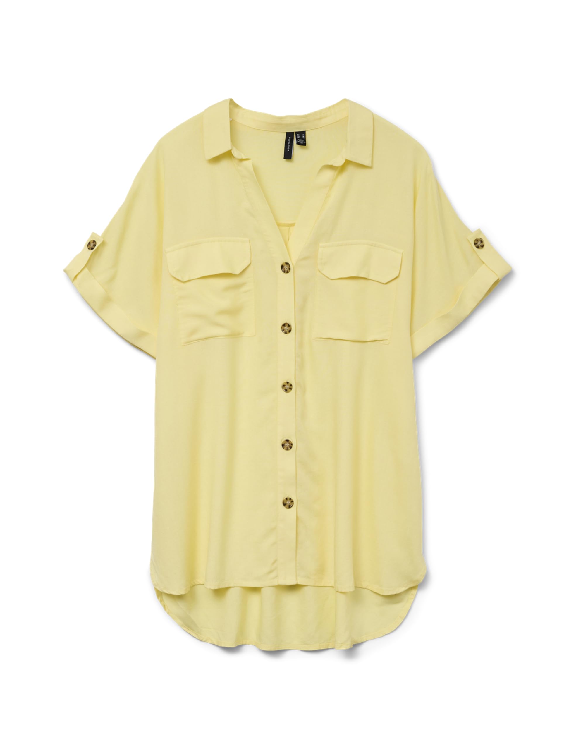 VERO MODA Women's Vmbumpy SS Shirt WVN Ga Noos, Lemon Meringue, S