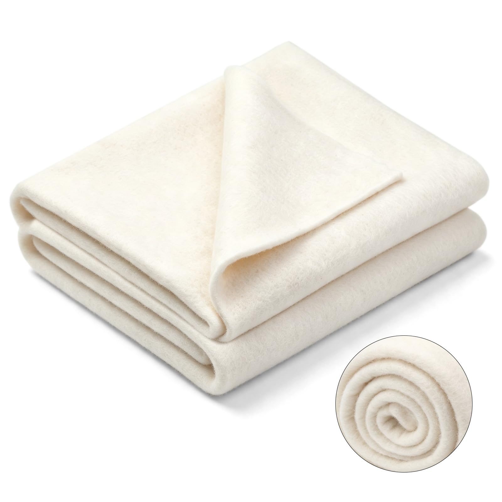 Natürliche Baumwollvliesfüllung 47 x 59 Zoll Quiltvliesfüllung für Quilts | Natürliche Ganzjahres-Quiltvliesfüllung für Quilts, Bastel- und Nähprojekte, Handgefertigte Quilts & DIY 120 x 150 cm