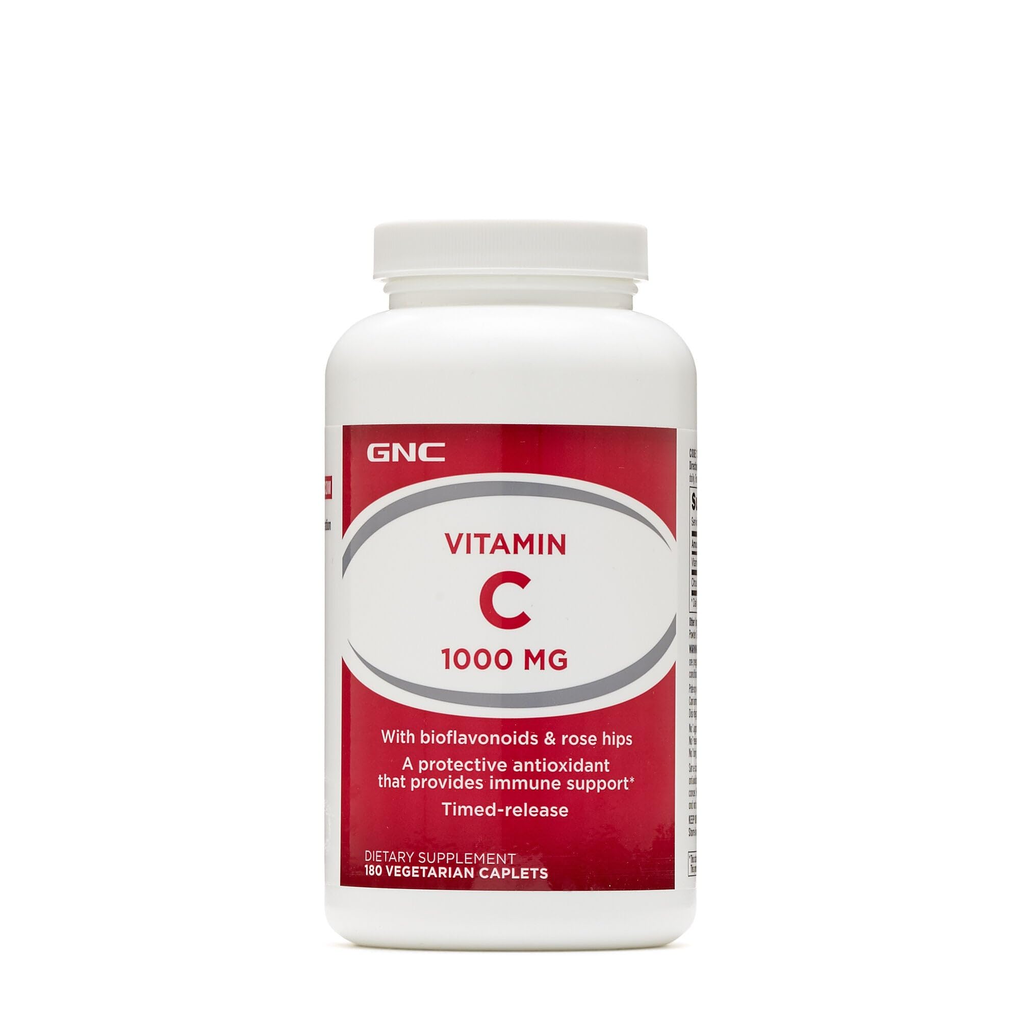 GNC Vitamin C 1000 with Bioflavonoids and Rose Hips Timed Release 180 Tablets