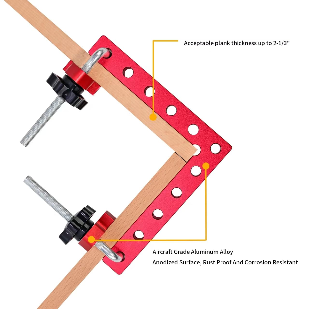 Abrazaderas de madera, ángulo recto de 90 grados, abrazaderas de esquina para carpintería, paquete de 4 abrazaderas de aleación de aluminio de 5.5 x 5.5 pulgadas, herramientas de carpintería, para