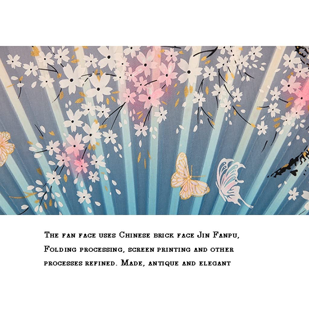 Wachlarz składany z jedwabiu, bambusowy, ceremonialny, dekoracyjny