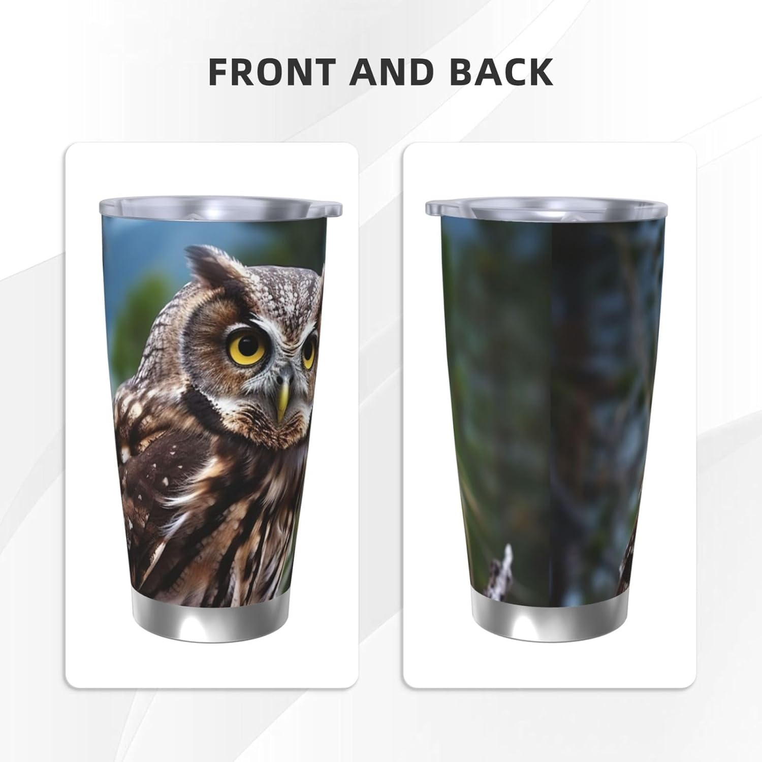 Insulated Tumbler With Lid And Straw 20 Oz,Stainless Steel Travel Coffee Mug Double Wall Tea Cup Wild Owl Birds Leakproof Water Bottle Gifts For Women Men