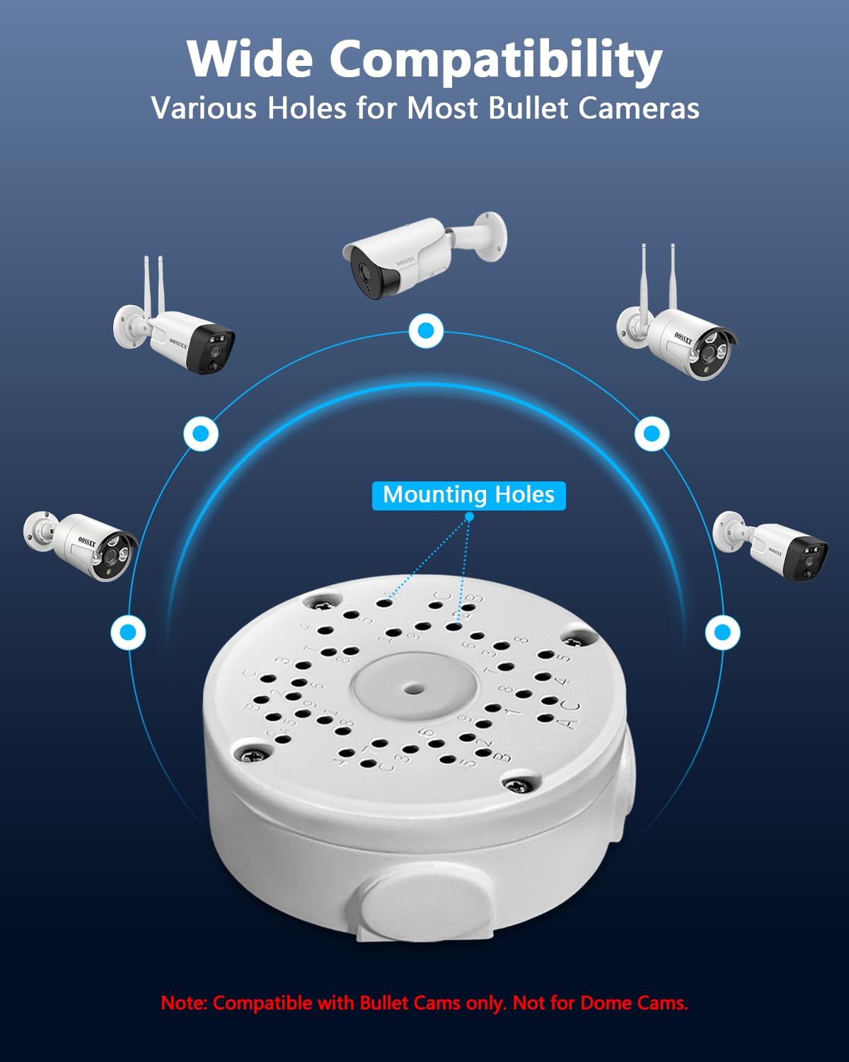 Kamera-Anschlussdose, wasserdichte Anschlussdose für Überwachungskamera, Überwachungskamera-Montagebox, CCTV-Anschlussdos (6pcs)
