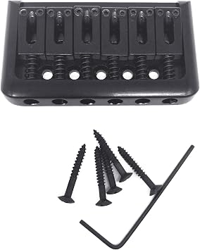 6-String Guitar Fixed Bridge with Screws Top Load, Black