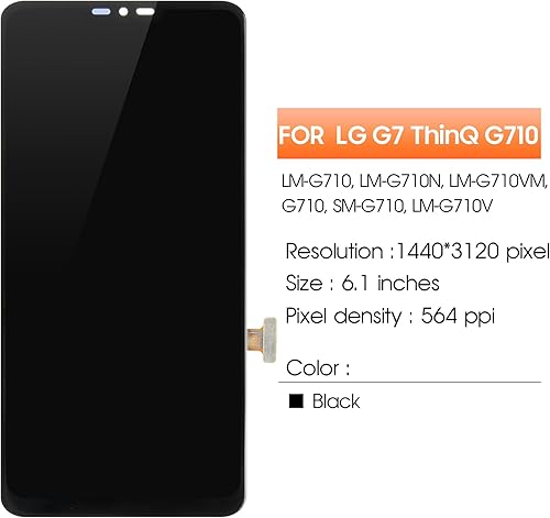 Miniatura 2 de Pantalla para LG G7 ThinQ Reemplazo de pantalla para LG G710 Pantalla LCD LM-G710, LM-G710N, LM-G710V Pantalla táctil Digitalizador Asamblea Piezas