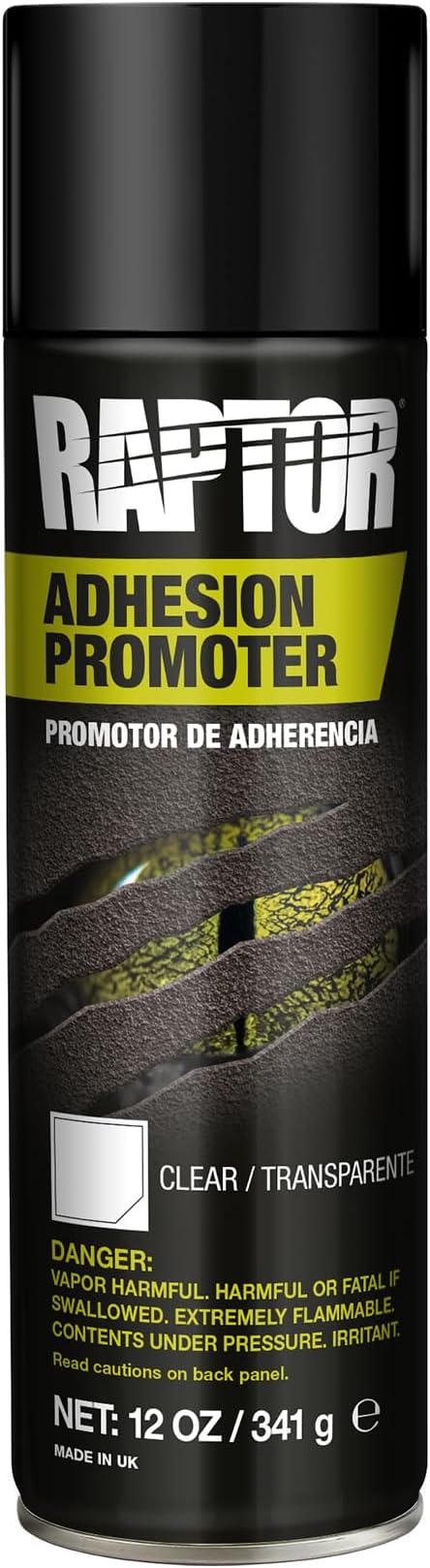 Raptor Adhesion Promoter 1K Aerosol, Automotive Spray-On Adhesion Promoter, Prossional-Quality, Easy-to-Use, Clear, 12 oz