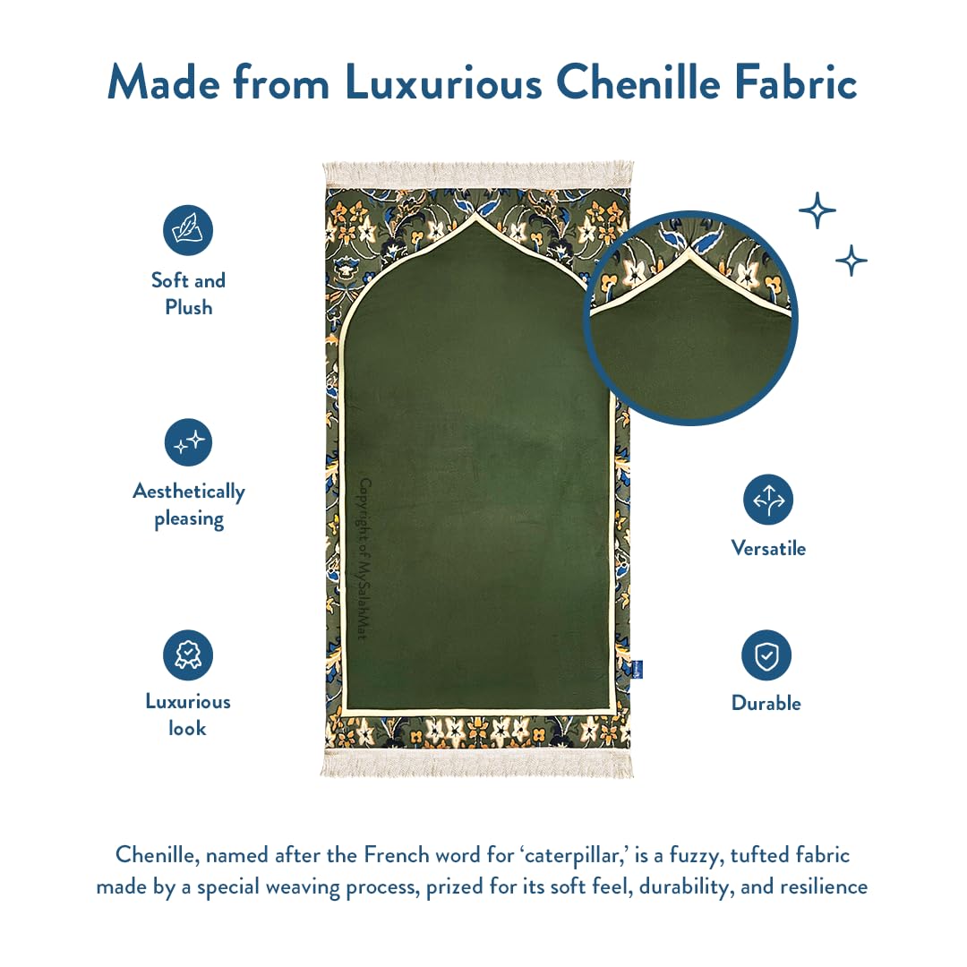 My Salah Mat Urban Rugs UK Tapis de prière musulman rembourré pour adulte Motif Madinah Elegance
