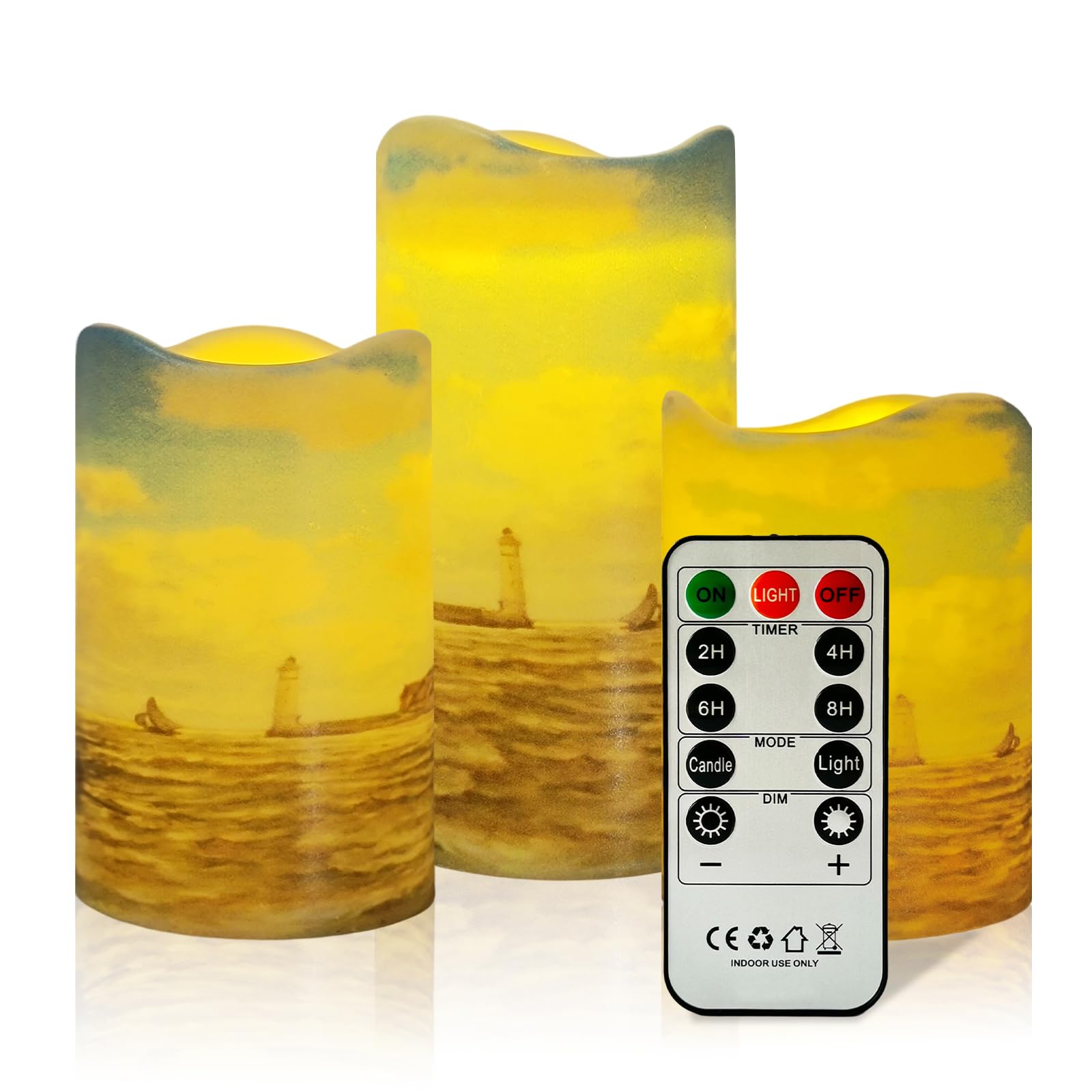 Bougies piliers LED vacillantes à télécommande pour un éclairage ajustable