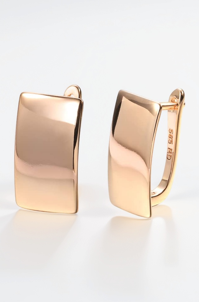 18k Rose Gold Plated Latest Stylish Copper Zircon Earrings for Women and Girls (14469er)