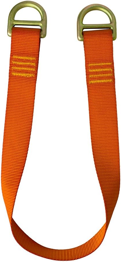 Fusion Climb 2ft 24"x1.75" Fall Safety Zipline Lanyard with Steel D Ring 23kN Orange