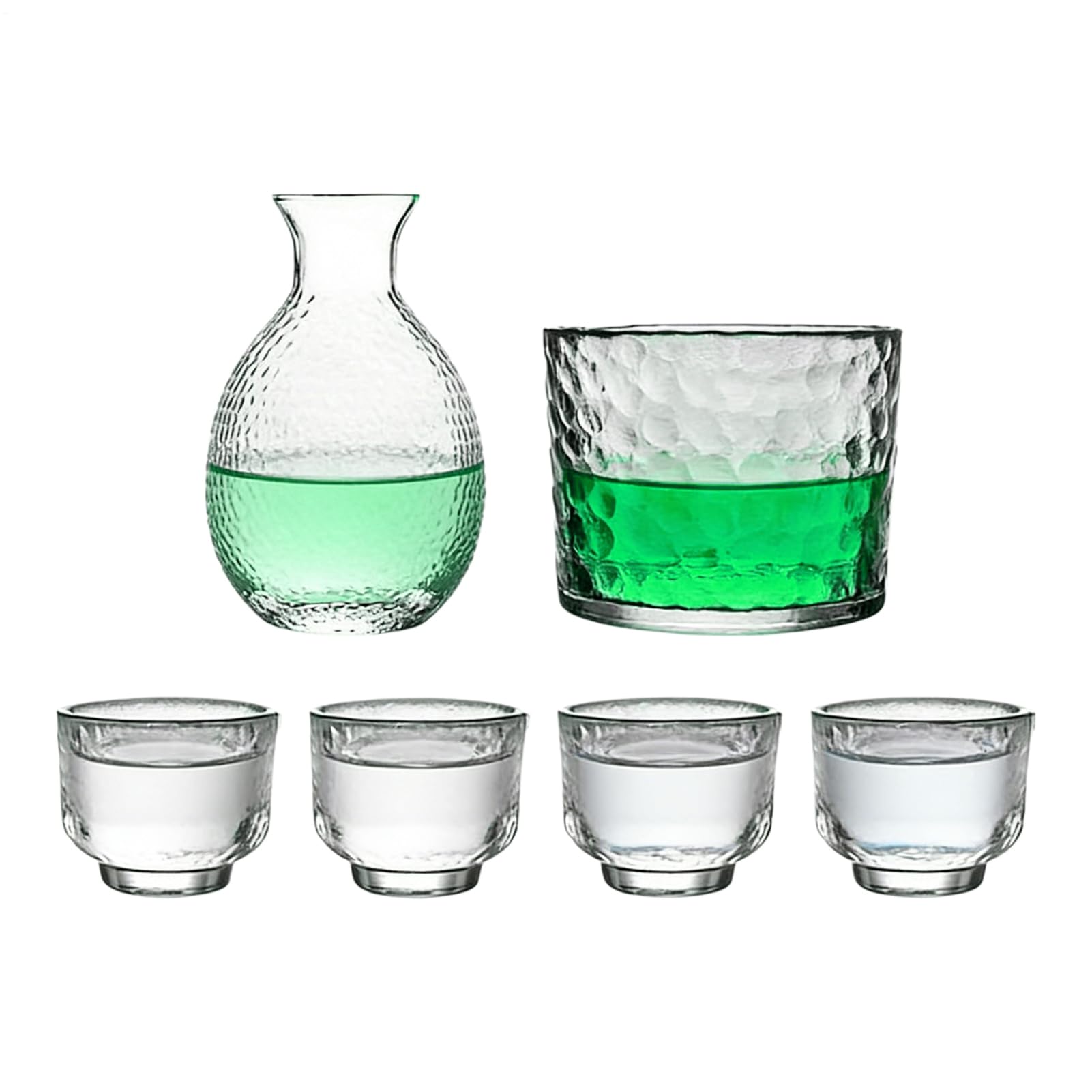 Set de sake japonés de vidrio para restaurante, bar y licores calientes o fríos