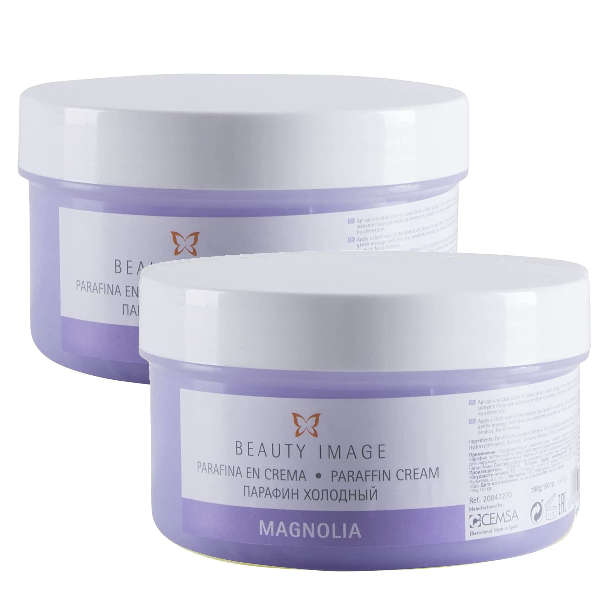 Paraffina per Mani e Piedi - Bagno di Paraffina per Mani - Trattamento Ideale per Disturbi - Effetto Crema-Sauna - 250 ml - 190 gr [Confezione da 2] - Profumo alla Magnolia