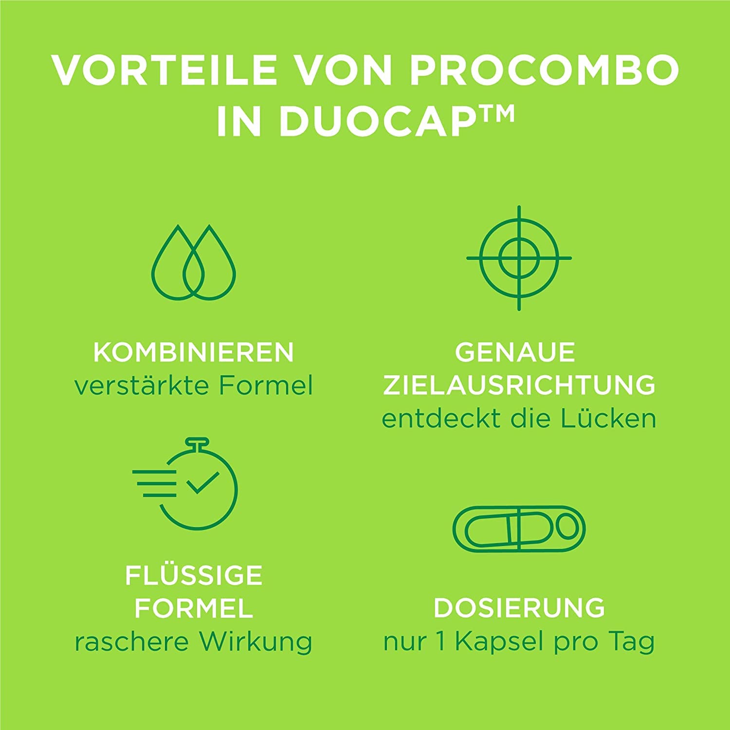 ProCombo Il sinbiotico intelligente con orientamento mirato dei batteri "buoni". Doppia capsula e formula liquida per risultati rapidi. 1 capsula al giorno. Testato in laboratorio (confezione da 5)