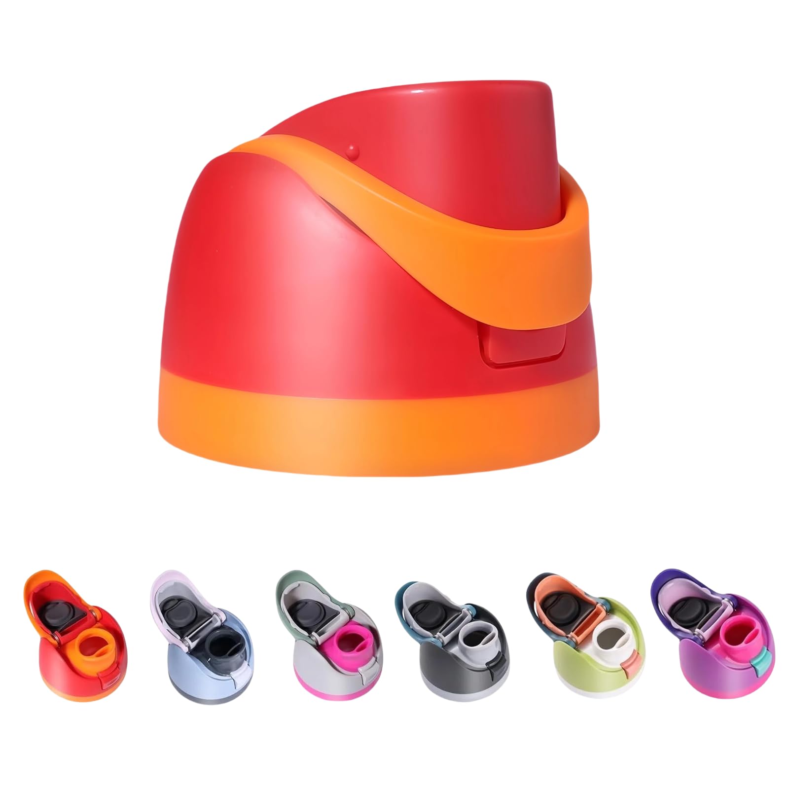 Replacement Lid for Owala Freesip, One Button Top Replacement, Leakproof BPA-Free Sports Water Bottle Cap Replacement Compatible with Owala 24oz 32oz 40oz 16oz (Citrus Red)