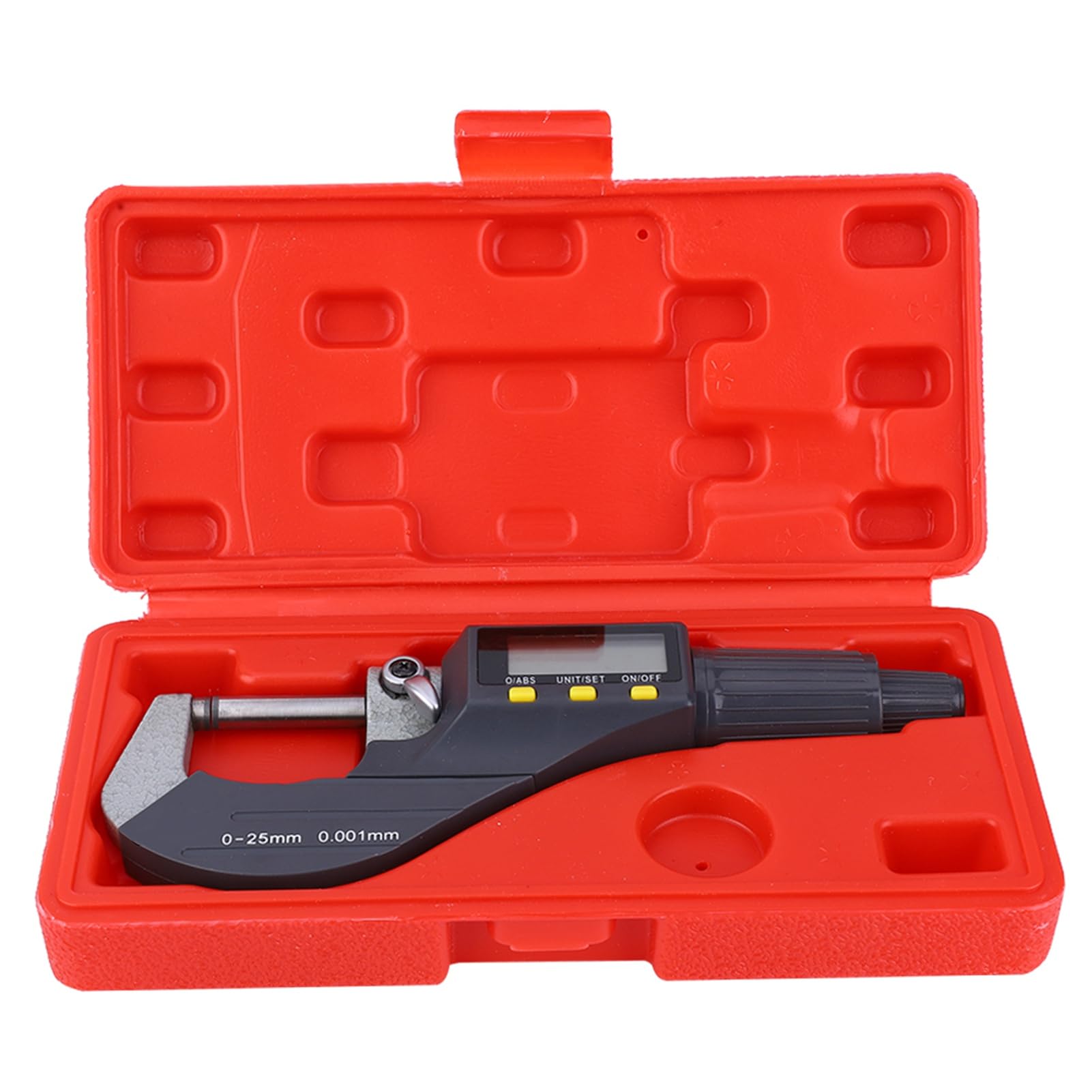 Calibrador micrométrico electrónico digital Herramienta de medición de precisión de 0,001 mm con pantalla LCD para ingenieros mecánicos y entusiastas del bricolaje Construcción de (0-25 mm)