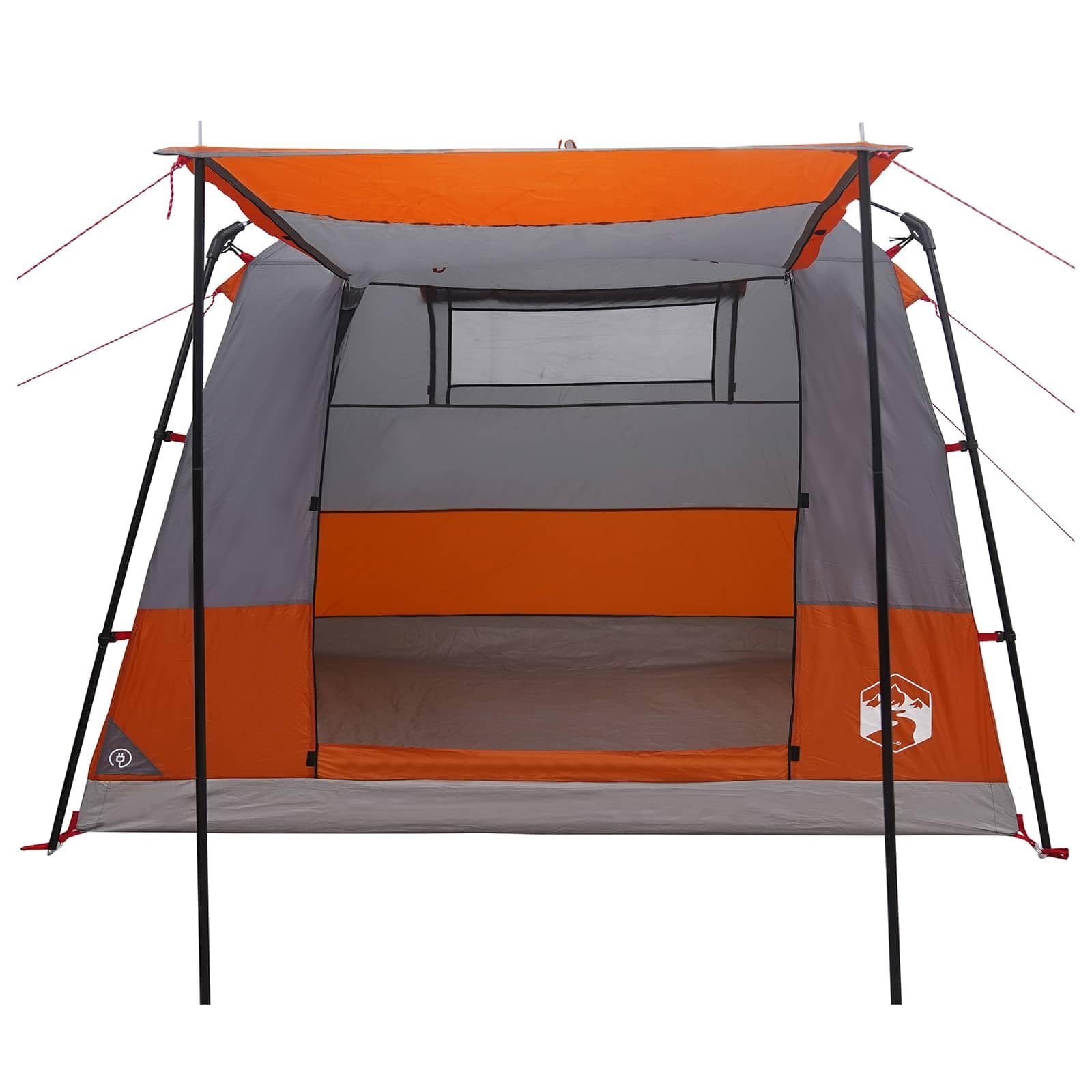 Toilettenzelt Grau und Orange 10 Personen 185T Polyester wasserdicht Camping Outdoor Zelt mit guter Belüftung und Stehhöhe für Familie Trekking Festival Natur