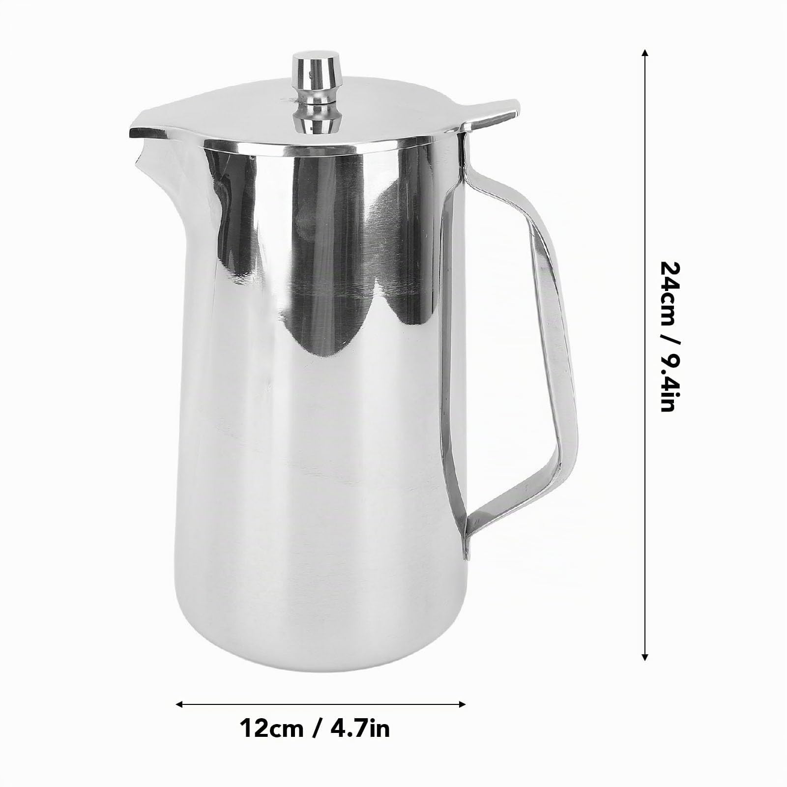 Jarra de Acero Inoxidable con Tapa 2 Litros Asa Ergonómica para Agua Fría e Infusiones Ideal para Jugos y Bebidas Frías